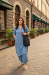 Rozana - AM to PM Steel Blue Co-ord Set