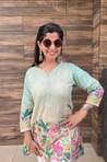 KHWAAB - Sea Green Three Piece Suit Set