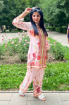 SEHAJ-Soft Pink Floral Printed Two Piece Set