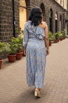 One shoulder Floral Dress With Ruffle layering