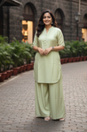 Elegant Mint Green kurta Palazzo Two Piece Set