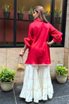 Mizaaj- Hot Pink Tunic Sharara Set