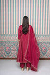 Maroon Anaarkali Three Piece set with Dupatta