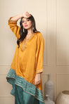 ROOH - Mustard Color-Block High-Low Two Piece Set