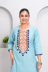 ZAIB-Powder Blue Embroidered two piece Set