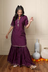 ROOH-Eminence Purple Two Piece Garara Set