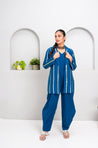 RANGAT-Cobalt Blue Jumpsuit With Jacket