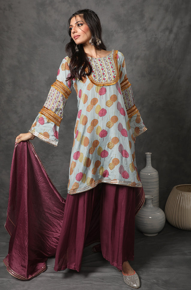 GEET-Arctic Blue Three Piece Suit Set