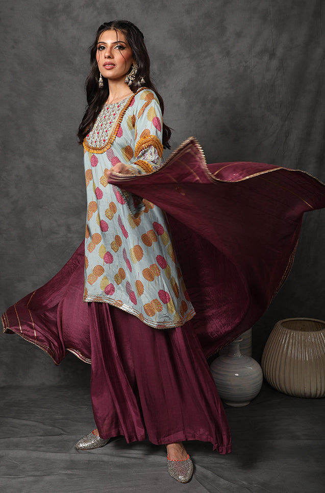 GEET-Arctic Blue Three Piece Suit Set