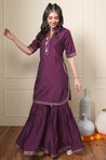 ROOH-Eminence Purple Two Piece Garara Set