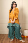 ROOH - Mustard Color-Block High-Low Two Piece Set