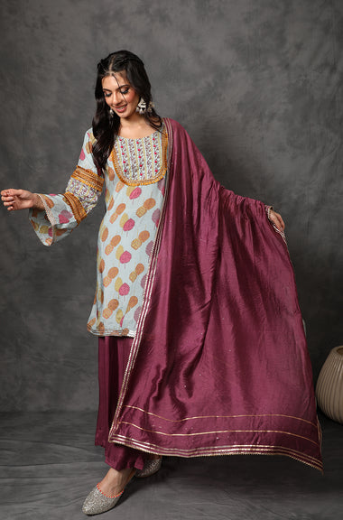 GEET-Arctic Blue Three Piece Suit Set
