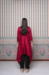 Maroon High low Two Piece Set