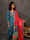 GEET - Celadon Blue Three Piece Suit Set  With Printed Dupatta