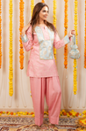 PHULJARI -Pastel Pink  Farshi Salwar Set With Potli Bag