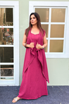Rozana - Beetroot Pink long Gown With Jacket