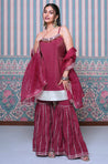 PASSORI-Maroon Embroidered Sharara Set