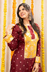 PHULJARI - Elegant Maroon Farshi Salwar Set With Potli Bag