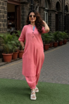 Rozana -Coral Pink Co-ord Kurta Set