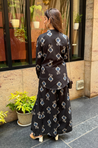 Rozana- Black Printed Drape Pants Co-ord Set (PRE-ORDER)