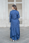 REZAAR-Navy Blue Turkey Skirt With Short  Shirt