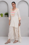 JUGNI-Neon off-white high-low Two-piece Set