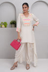 JUGNI-Neon off-white high-low Two-piece Set