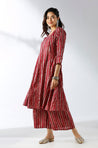 Maroon Stripped Printed Two Piece Set