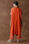 Raas- Rust Solid Batwing Sleeves Two Piece Set (oversized fit)