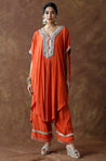 Raas- Rust Solid Batwing Sleeves Two Piece Set (oversized fit)