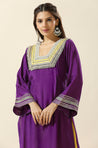 RAAS-Purple & Yellow  Glass Neckline Two Piece Set
