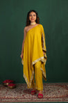 ROOH -Cyber Yellow One-Shoulder Two Piece Set