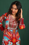 MASAKALI - Printed Maroon Kurta With Wrap Pant