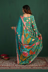 GEET-Jade Green Three Piece Suit Set With Printed Dupatta