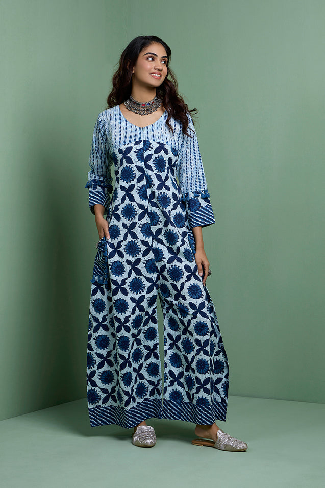 MASTANEY - Cotton Indigo Jumpsuit