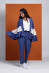 DHUNKI - Denim Look Ruffle Jacket With Inner And Pants