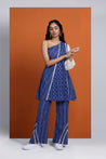 DHUNKI - Denim Look  One Shoulder Two Piece Set