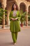 NAZM-Green Farshi Salwar with Raglan Sleeves