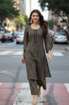 Charcoal Black Printed Two Piece Set