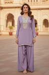 FITOOR -Lavender Short Kurta With Cowl Pant
