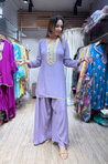 FITOOR -Lavender Short Kurta With Cowl Pant