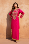 NAZM- Embroidered Hot Pink  Ethnic Dress