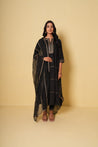ROOH- Black Anarkali  Three piece set with Dupatta