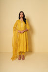 ROOH- Yellow Anarkali Three piece set with Dupatta