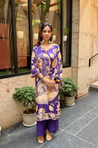 RIWAAYAT REBEL- Folk Art Inspired Purple Printed Straight Kurta Set With Pants
