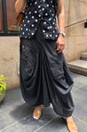 Rozana - Black and White Polka Drape Skirt Set