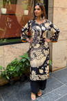 RIWAAYAT REBEL- Folk Art Inspired Black Printed Straight Kurta Set With Pants
