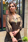 Festive Luxe- Bottle Green Top with Skirt Set