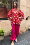 Mizaaj- Magenta Pink Shirt Kaftan and Pant Set( Pre-Order)
