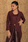 METTLE- Lucknowi Embroidered Blazer With Dhoti Pants